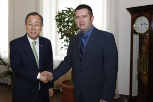 Jan Hamáček s Panem Ki- Munem, generálním tajemníkem OSN
