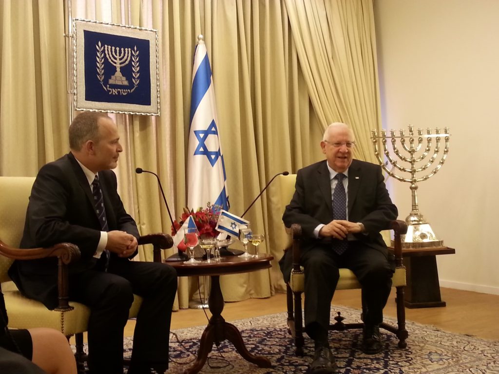 From left: H.E. Ivo Schwartz, Ambassador to Israel and Re'uven Rivlin, President of Israel
