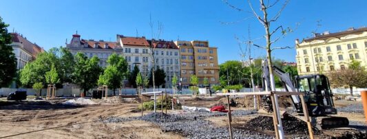 New look of Jiřího z Poděbrad Square takes shape in Prague
