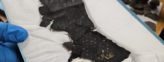 Rare gold-decorated shoe among artefacts from 12th-century Třebíč excavation